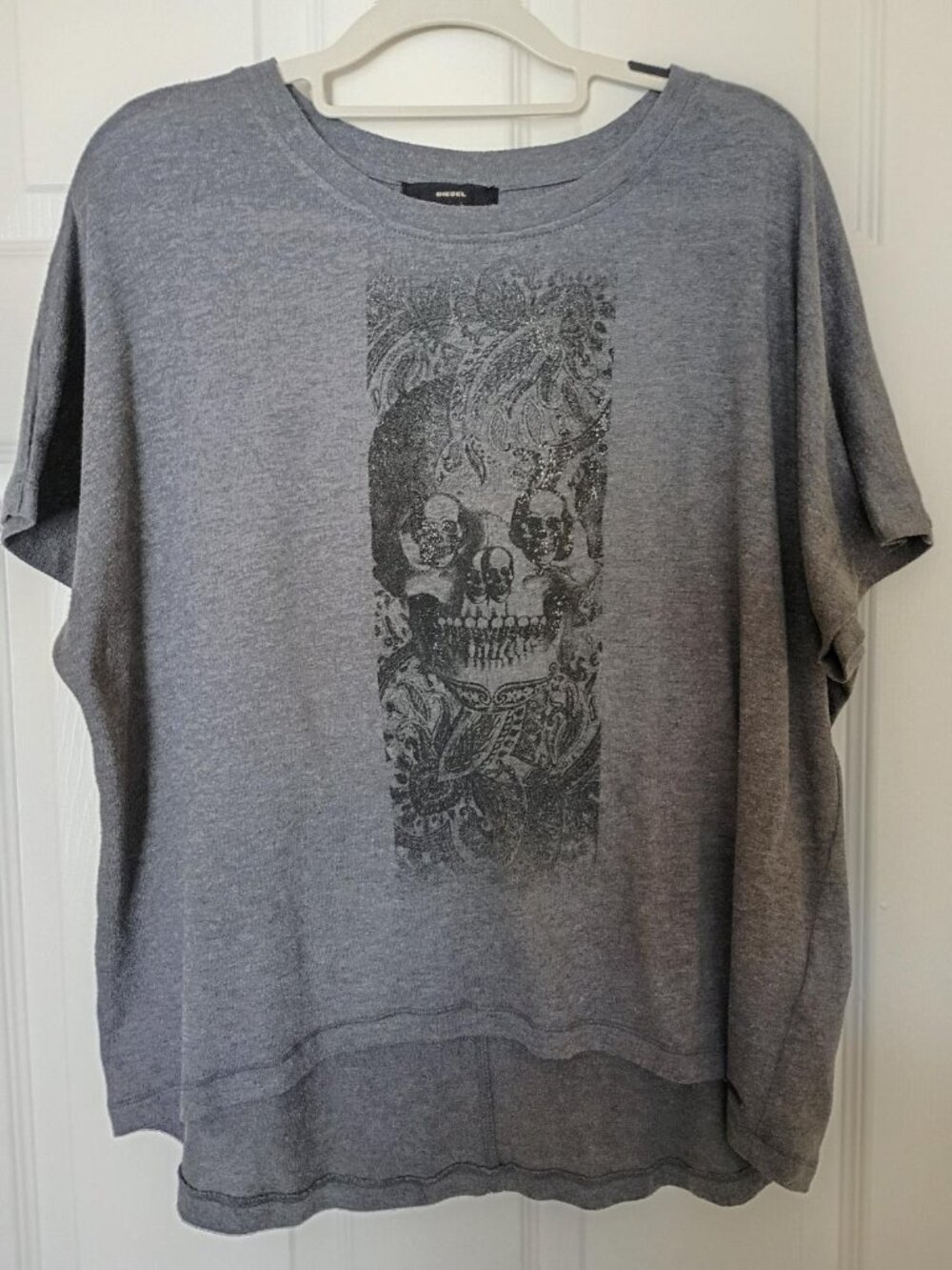 Diesel skull  gray oversized T-shirt